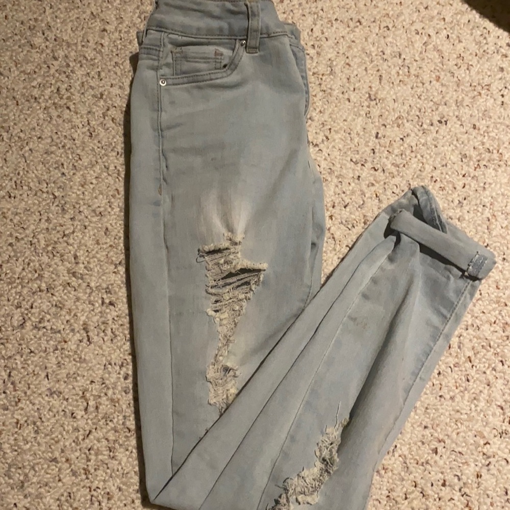 Ripped High Rise Skinny Jeans